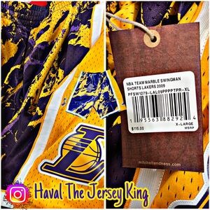 Mitchell & Ness Los Angeles Lakers Marble Shorts